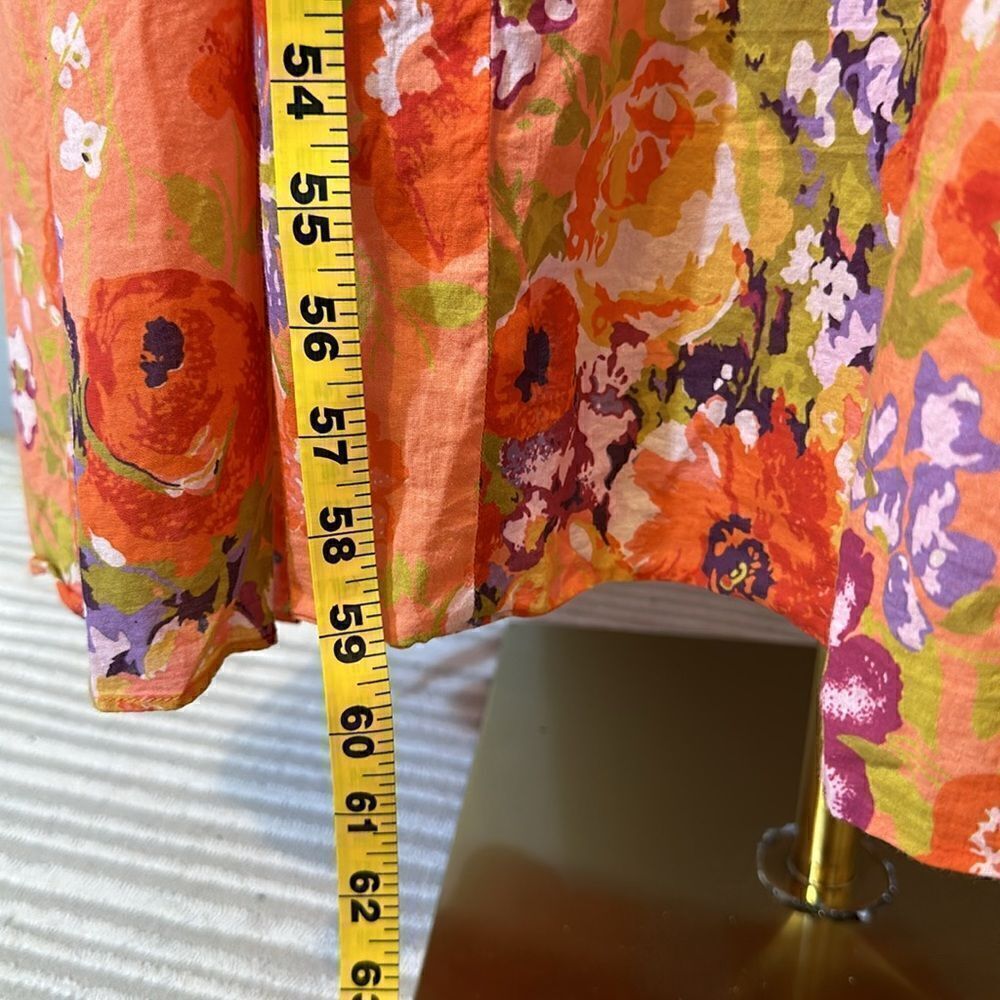 Brooks brothers red fleece cotton floral maxi dress in salmon color size 12 - Picture 6 of 11